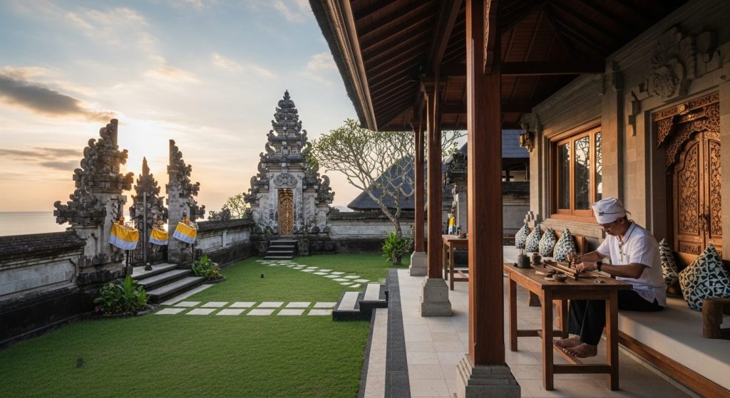 authentic Bali experiences beyond mass tourism, Bali — Photorealistic editorial luxury travel photo, authentic Bali, ref