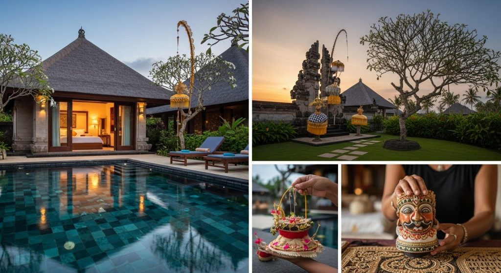 best Bali luxury resorts 2026 comparison, Bali — Photorealistic editorial luxury travel photo, authentic Bali, refined f
