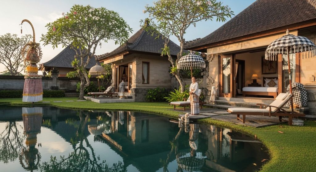 luxury Bali villa cost & budget guide, Bali — Photorealistic editorial luxury travel photo, authentic Bali, refined five
