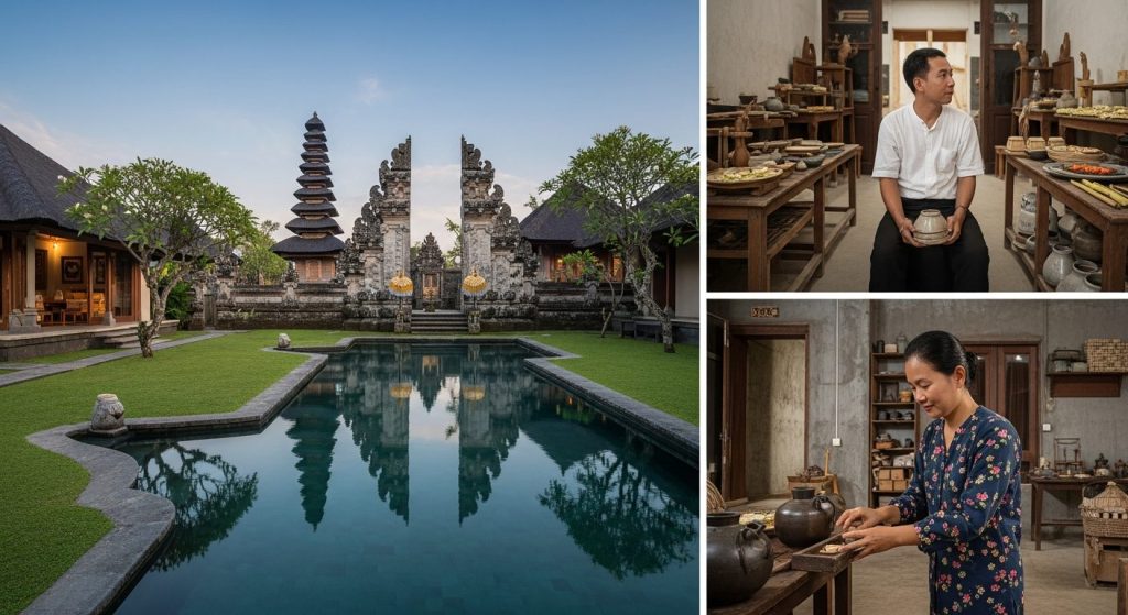 authentic luxury Bali travel FAQ, Bali — Photorealistic editorial luxury travel photo, authentic Bali, refined five-star